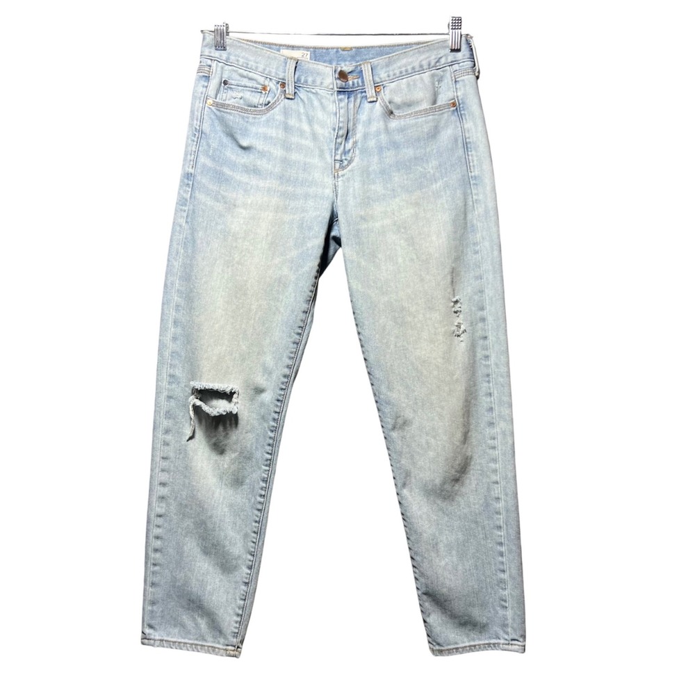 Gap 1969 Sexy Boyfriend Distressed‎ Light Wash Jeans 27 Low Rise Destructed